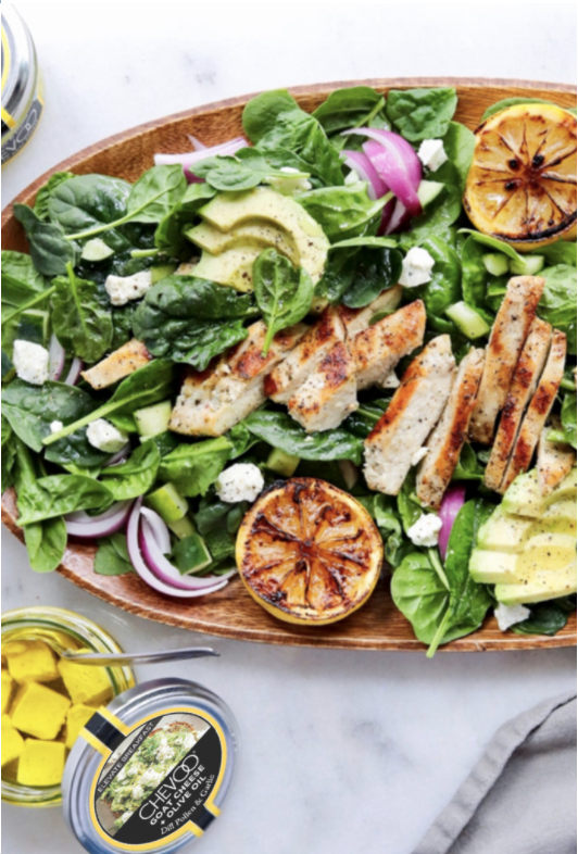 Chicken Spinach Goat Cheese Salad Recipe – Belle Cheese Board.com