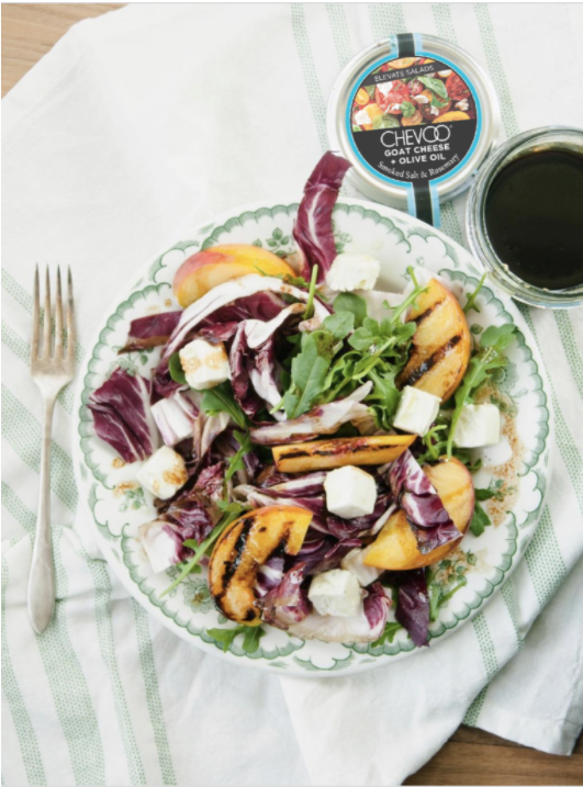 Grilled Peaches with Goat Cheese &amp; Radicchio Salad
 &ndash; Belle Cheese Board.com