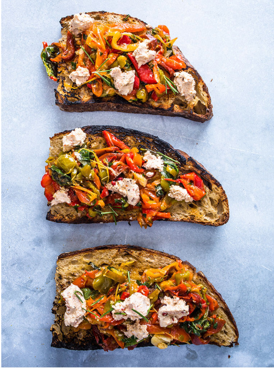 Roasted Red Pepper Bruschetta Goat Cheese Recipe