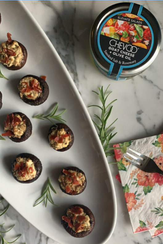 Rosemary Goat Cheese Stuffed Mushrooms