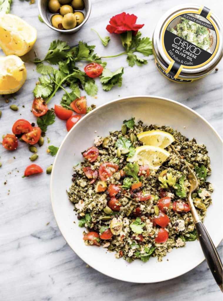 Greek Goat Cheese Cauliflower Rice Salad Bowl Recipe