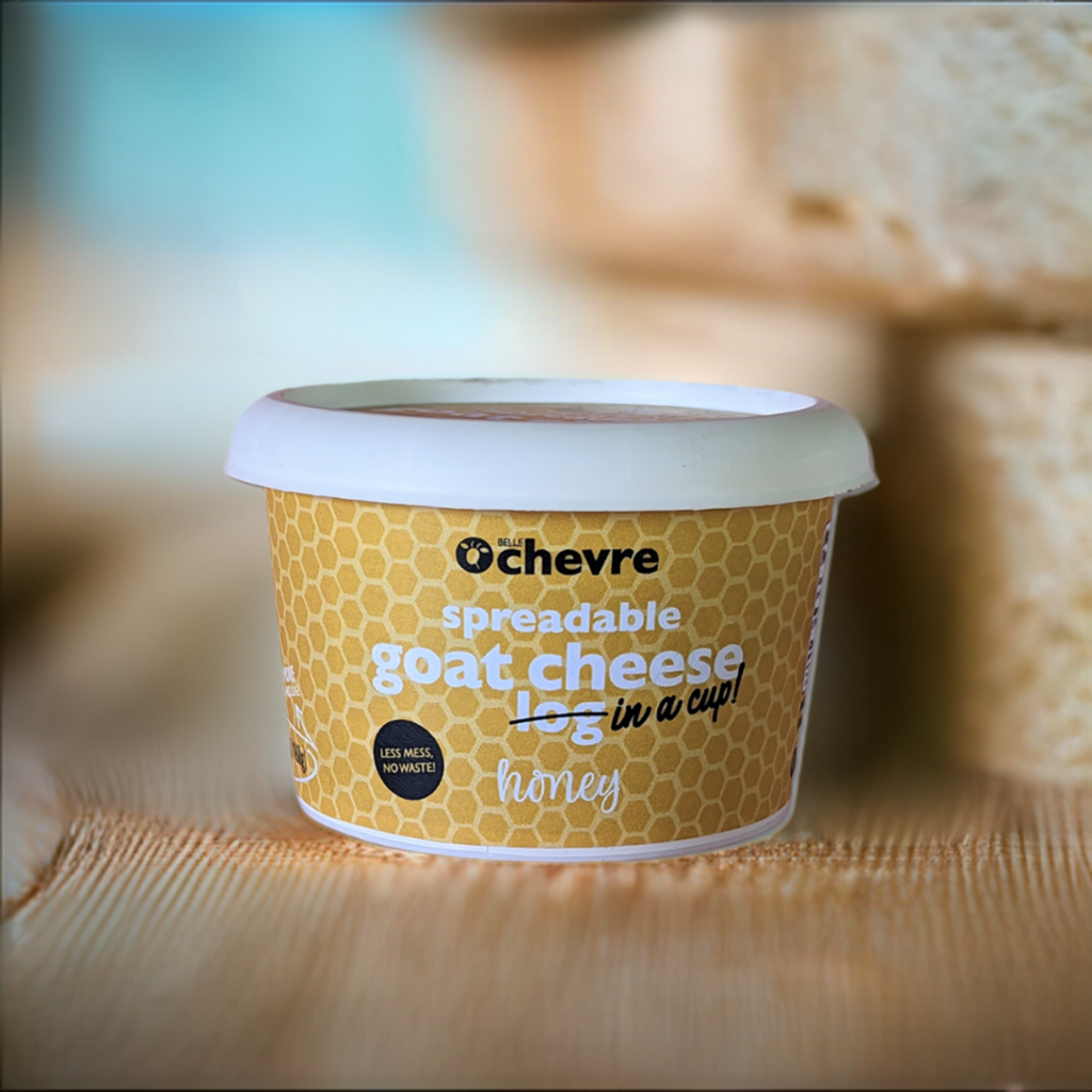 Belle Chevre Spreadable Goat Cheese Log in a Cup - Honey