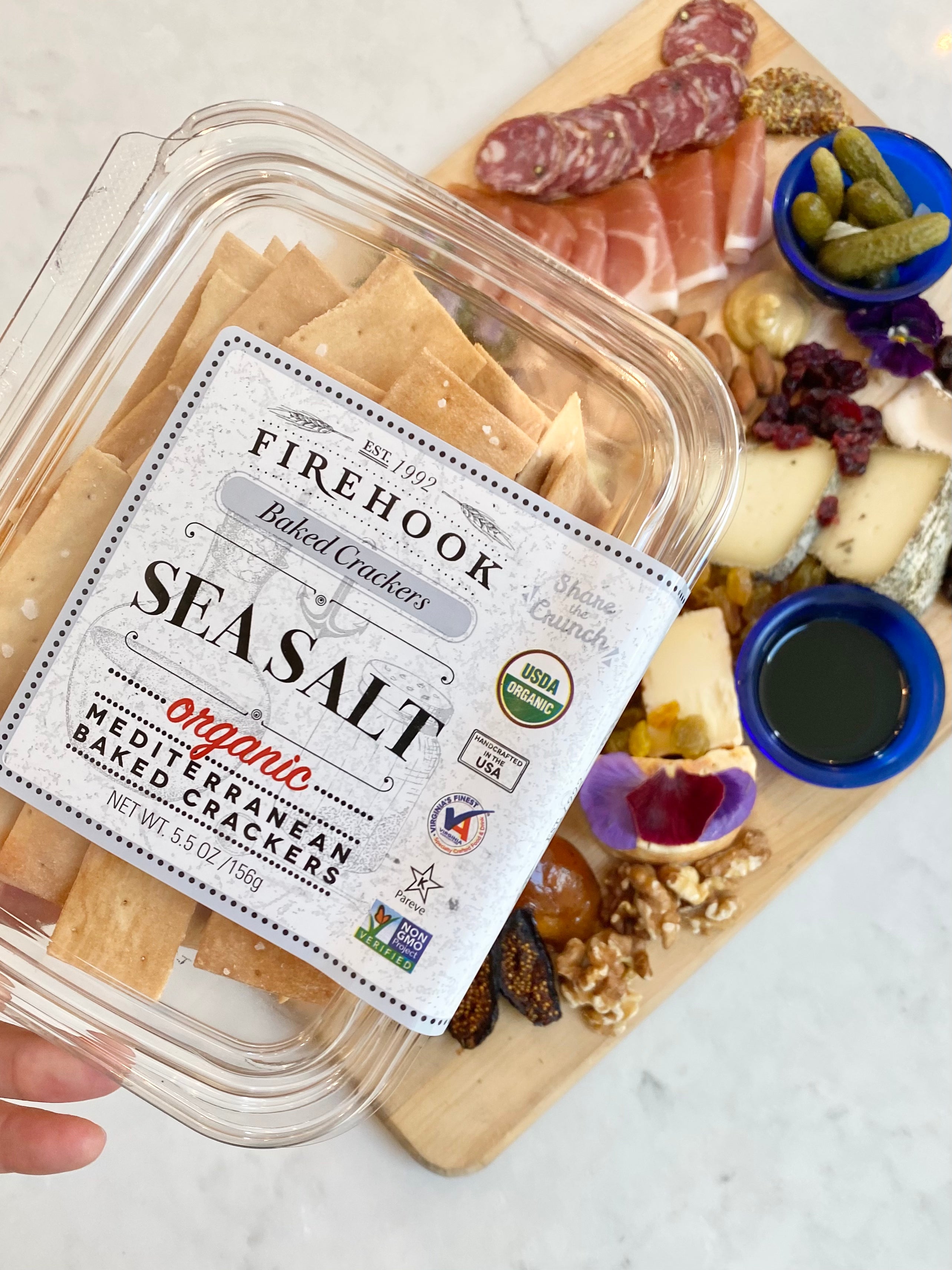 Firehook Flatbread Firehook Mediterranean Baked Crackers - Sea Salt | Belle Cheese Board.com